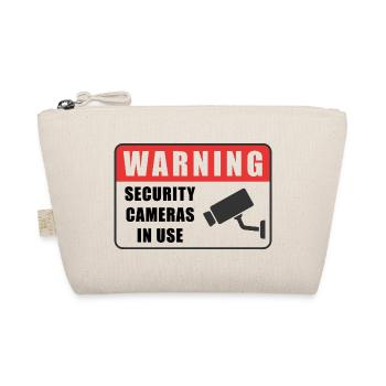 Warning CCTV Camera Badge Security Sign Icon - Organic Pouch - nature - Front
