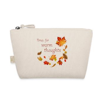 Time for warm Thoughts - Herbstblätter Spruch - Bio-Täschchen - Natur - Vorne