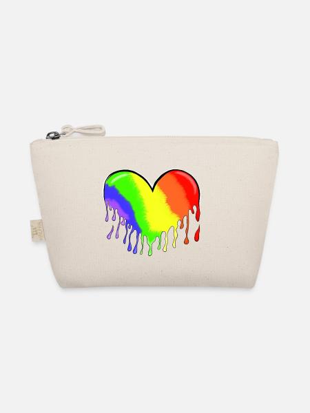 Regenbogenherz - Bio-Täschchen - Natur