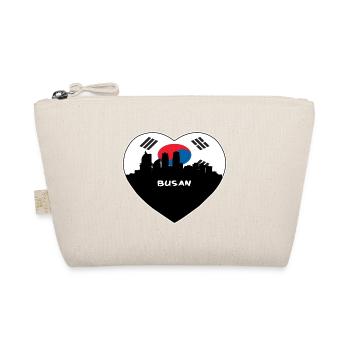 Busan Südkorea Flagge Skyline Reise Souvenir - Bio-Täschchen - Natur - Vorne