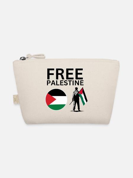 Free Palestine | Guy with palestine flag - Bio-Täschchen - Natur