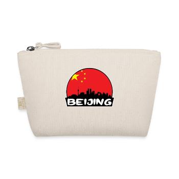 Peking China Flagge Skyline Silhouette Reisen - Bio-Täschchen - Natur - Vorne