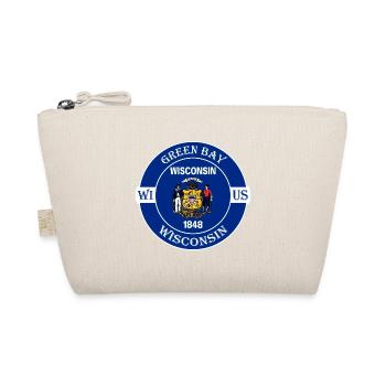 Green Bay Wisconsin Flagge USA Reise Souvenir Abzeichen - Bio-Täschchen - Natur - Vorne