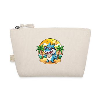 Shark Funny Cartoon Summer Beach Sunglasses - Organic Pouch - nature - Front