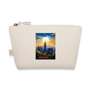Manhattan New York Vintage Reiseposter Souvenir - Bio-Täschchen - Natur - Vorne