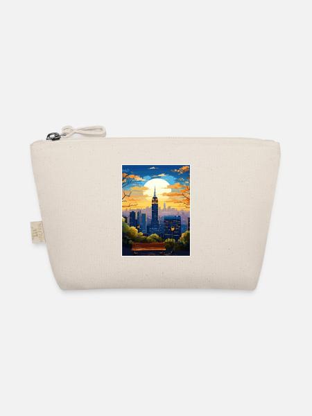 Manhattan New York Vintage Reiseposter Souvenir - Bio-Täschchen - Natur