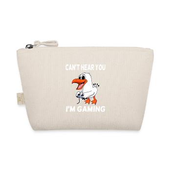 Can´t Hear You I´m Gaming Seemöwe Möwe Geschenk - Bio-Täschchen - Natur - Vorne