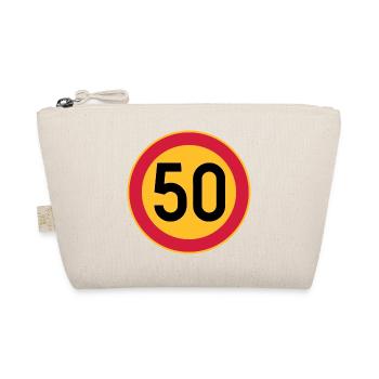 50th Birthday Speed Limit 50 Sign - Organic Pouch - nature - Front