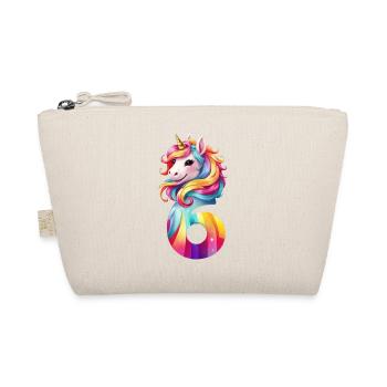 6TH BIRTHDAY UNICORN - Organic Pouch - nature - Front