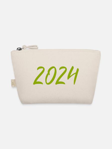2024 Silvester Neujahr grün - Bio-Täschchen - Natur