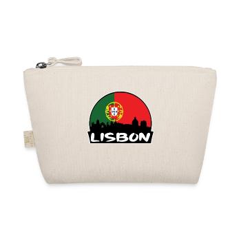 Lissabon Portugal Flagge Skyline Silhouette Reisen - Bio-Täschchen - Natur - Vorne