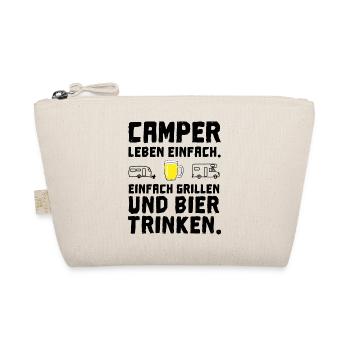 camper leben einfach grillen bier trinken - Bio-Täschchen - Natur - Vorne