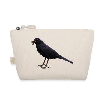 Amsel Vogel schwarzer Vogel - Bio-Täschchen - Natur - Vorne