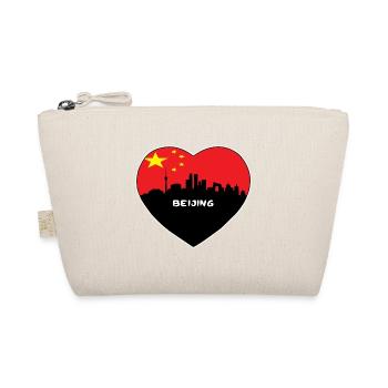 Peking-China-Flaggen-Skyline-Reise-Souvenir - Bio-Täschchen - Natur - Vorne