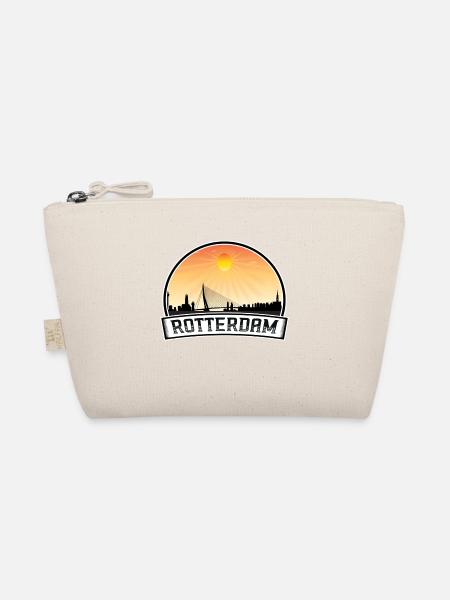 Rotterdam Niederlande Skyline Vintage Sunset Trave - Bio-Täschchen - Natur