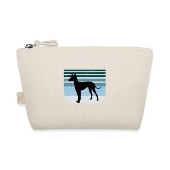 Cirneco Dell Etna Dog Love Silhouette Retro Sonnenuntergang - Bio-Täschchen - Natur - Vorne