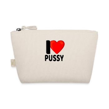 I Love Pussy Ich Liebe Mösen Lesbe Lesbisch Lesbe - Bio-Täschchen - Natur - Vorne