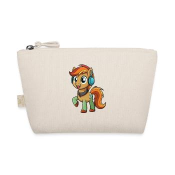 Pony Lustige Zeichentrickfigur Kopfhörer Musik - Bio-Täschchen - Natur - Vorne