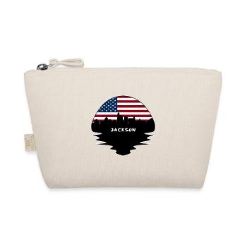 Jackson Mississippi USA Flagge Skyline Silhouette Tr - Bio-Täschchen - Natur - Vorne