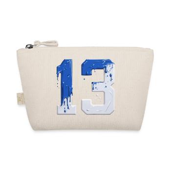 NR. 13 NUMMER 13 BLAU WEIß 13. GEBURTSTAG - Bio-Täschchen - Natur - Vorne