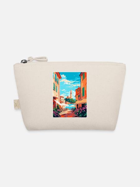 St. Tropez Frankreich Vintage Reiseplakat Souvenir - Bio-Täschchen - Natur