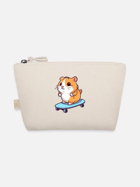 Lustiger Hamster Kawaii Cartoon spielt Skateboard - Bio-Täschchen - Natur