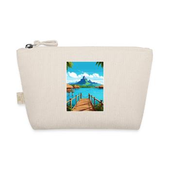 Bora Französisch-Polynesien Vintage Reiseposter WPA - Bio-Täschchen - Natur - Vorne