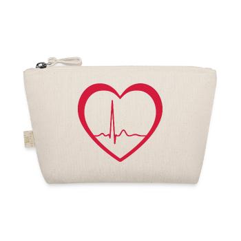 Herzschlag-EKG-Linie Medizinischer Pulswellen-Ikon-Vektor - Bio-Täschchen - Natur - Vorne