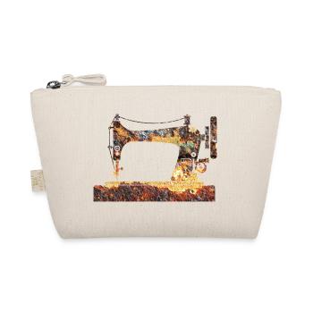 Rostige Nähmaschine Vintage Muster - Bio-Täschchen - Natur - Vorne