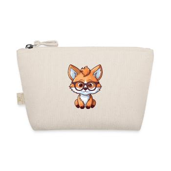 Fuchs trägt Brille Cartoon Kawaii Illustration - Bio-Täschchen - Natur - Vorne