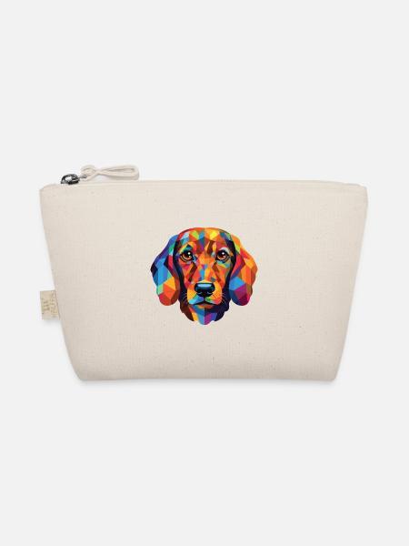 Dackel Hund Rasse Aquarell Glas Illustration - Bio-Täschchen - Natur