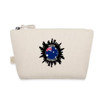 Perth Skyline Australien Flagge Reise Souvenir - Bio-Täschchen - Natur - Vorne