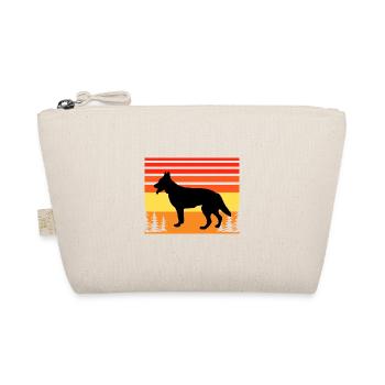 Berger Blanc Suisse Hundesilhouette Retro Sonnenuntergang - Bio-Täschchen - Natur - Vorne