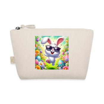 Fröhlicher Osterhase - Bio-Täschchen - Natur - Vorne