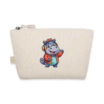 Hippo Funny Cartoon Character Musique de casque - Trousse biologique - nature - Devant
