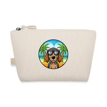 Schwarz Und Tan Coonhound Hunderasse Cartoon Strand - Bio-Täschchen - Natur - Vorne