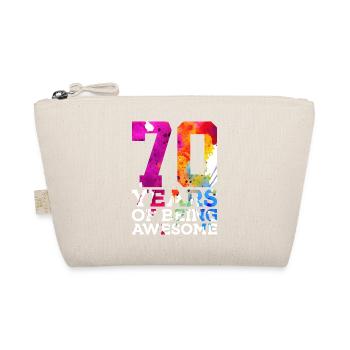 70 YEARS OF BEING AWESOME 70. GEBURTSTAG - Bio-Täschchen - Natur - Vorne