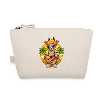 Funny Alpaca Cartoon Summer Beach Sunglasses - Organic Pouch - nature - Front