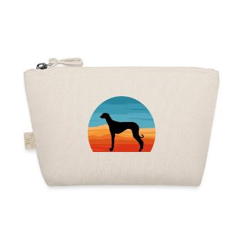 Alter kroatischer Windhund Hund Silhouette Retro Sonne - Bio-Täschchen - Natur - Vorne