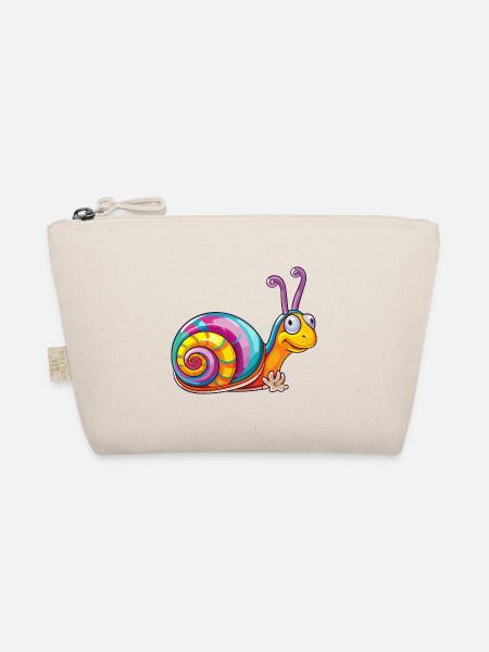 Schnecke bunte Aquarell-Karikatur Kawaii-Tier - Bio-Täschchen - Natur
