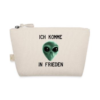 Ich komme in Frieden - Grüner Alien - Bio-Täschchen - Natur - Vorne