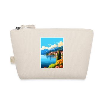 Comer See Italien Dekoration Vintage Reiseposter - Bio-Täschchen - Natur - Vorne
