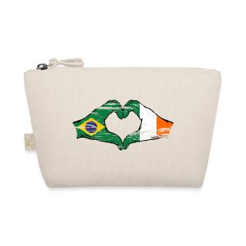 Brazil Ireland Flag Hands Heart Shape Used - Organic Pouch - nature - Front