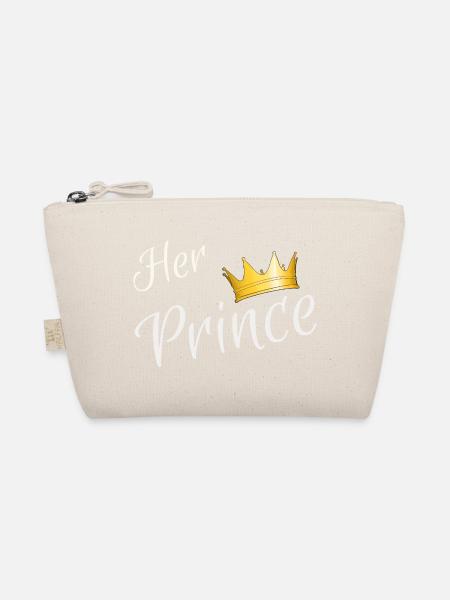 Her Prince - Partnerlook Prinz mit Krone - Bio-Täschchen - Natur