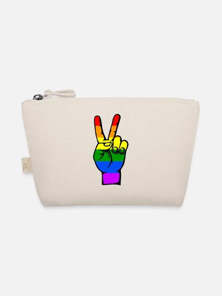 LGBT Flagge Frieden Victory Symbol - Bio-Täschchen - Natur