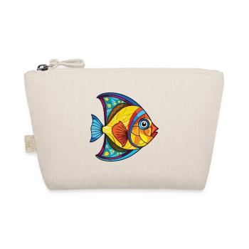 Flunderfisch Bunte Aquarell-Tierkarikatur - Bio-Täschchen - Natur - Vorne