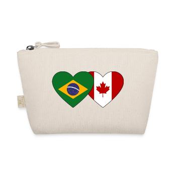Brazil Canada Heart Flag - Organic Pouch - nature - Front
