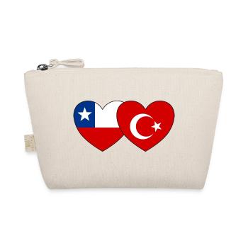 Chile Türkei Flagge Herz - Bio-Täschchen - Natur - Vorne