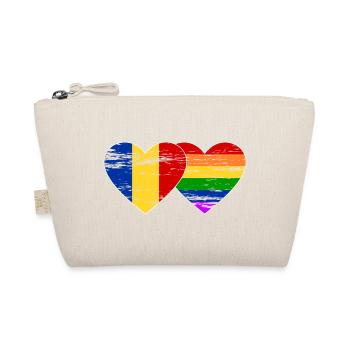 Rumänien Regenbogen Flagge used - Bio-Täschchen - Natur - Vorne