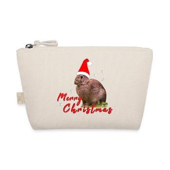 Merry Christmas Hase - Bio-Täschchen - Natur - Vorne